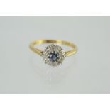 Diamond & sapphire cluster ring in 18ct