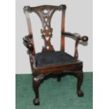 George III mahogany carver armchair, pro