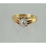 Diamond solitaire ring with brilliant ap