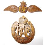 Two well carved RAF sweetheart brooches