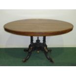 Victorian oval walnut breakfast or centr