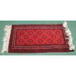 Modern Eastern wool prayer mat with mult