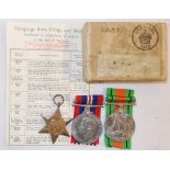 Medals. WWII group. 39-45 Star, War & De