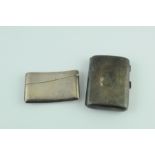 Silver cheroot case, engine turned & a p