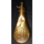 Brass & copper embossed powder flask, de