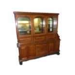 19th century walnut library bookcase or