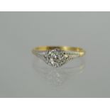 Solitaire diamond ring with brilliant ap