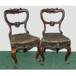 Pair of Victorian mahogany dining chairs