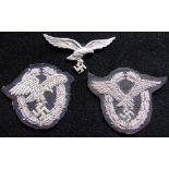 German. Luftwaffe metal breast eagle; al