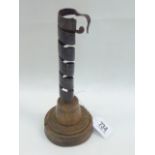 Antique courting candlestick, the steel