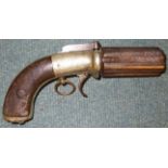 Six shot pepperbox pistol, 3" barrels of