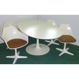 Modernist white finish dining table by A