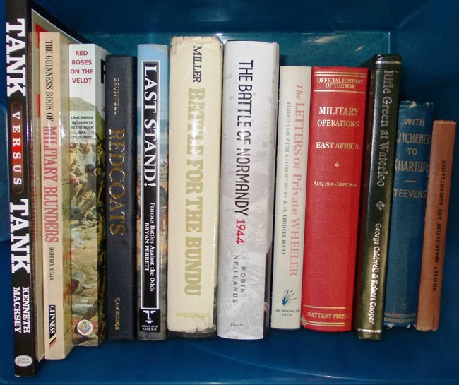 Books. Box of various military books.