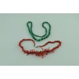 Branch coral necklet, variegated & anoth