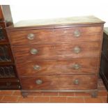 George III mahogany chest, the moulded e