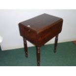 Late 18th century mahogany sewing table,