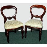 Set of six mahogany dining chairs, each