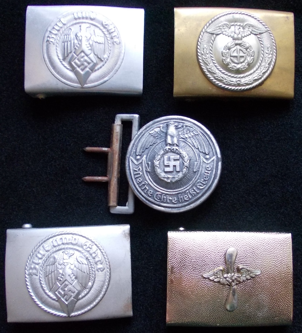 German. Five various reproduction buckle