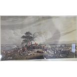 Print of the commencement of the Grand Charge at The Battle of Waterloo; also another print, hand