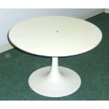 Modernist white finish coffee table by A