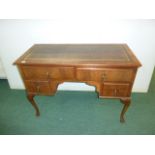 20th century walnut writing table, the l