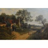 O. T. CLARK.
Country cottages - a pair.
Oil on canvas.
19½" x 29½" each. Signed.  (2).