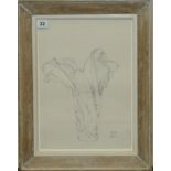 ELIOT HODGKIN.
Cabbage leaves in a beaker.
Pencil. 14" x 19½".
Studio stamp signature.