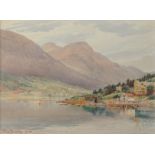 THOMAS BUSHBY.
Visnaes, Nord Fijord.
Watercolour. 10¼" x 13¾".
Signed, dated 1904.