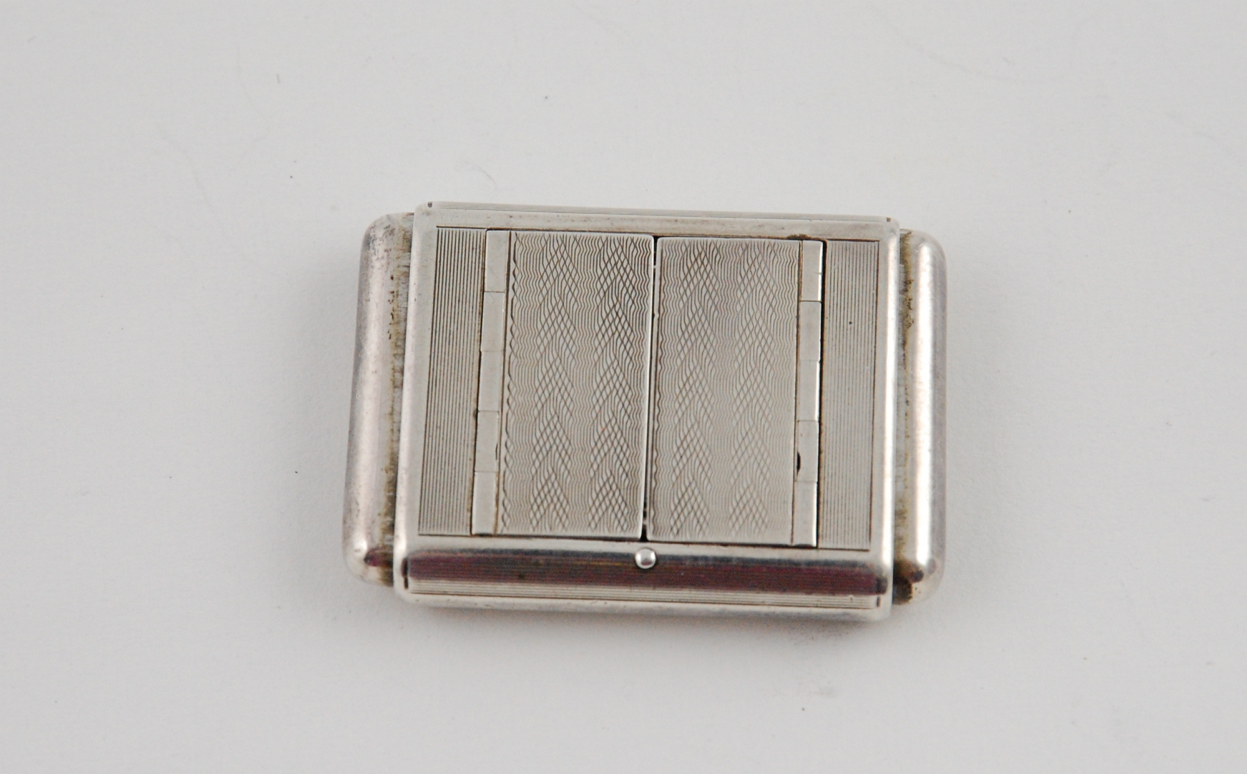 Tavannes golfer's silver watch with silvered dial in rectangular engine turned case with sprung - Image 2 of 3