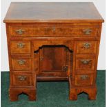 Attractive 20th century walnut desk or lowboy in the early Georgian style,