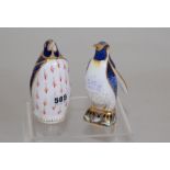 Two Royal Crown Derby paperweights, Emperor Penguin,