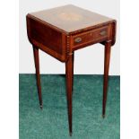 19th century mahogany Pembroke table of small proportions, in the Sheraton style,