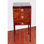 19th century mahogany square washstand in the Sheraton style,