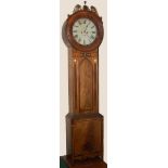 Unusual eight day longcase clock by Richard Clarke, Morpeth,