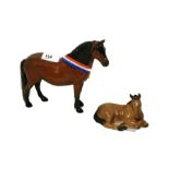 Two Beswick figures: "Warlords Mare - Another Bunch", gloss,