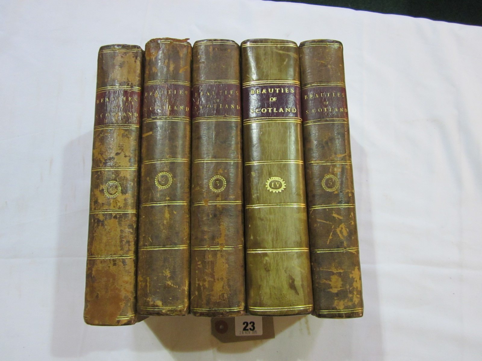 VERNOR & HOOD (Pubs).  The Beauties of Scotland. 5 vols. Many eng. topographical plates.