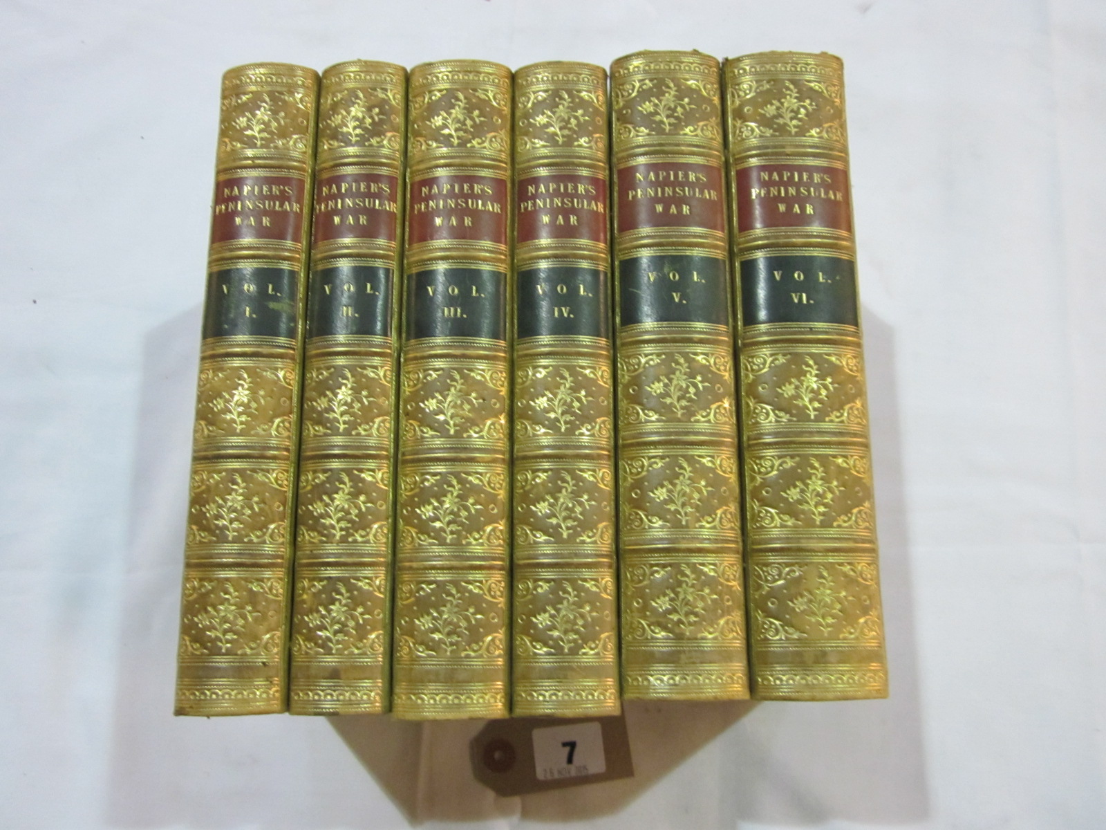 NAPIER W. F. P.  History of the War in the Peninsula. 6 vols. Calf, nice gilt backs. 1828.