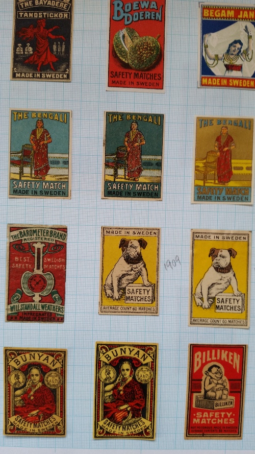 MATCHBOX LABELS, Swedish selection, box & packet labels, pre & post-WWII, home & export issues, A-