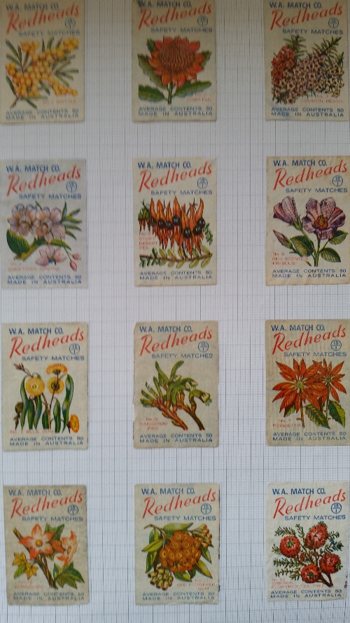 MATCHBOX LABELS, Australian selection, box & packet labels, post-WWII, home issues, Western