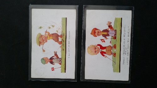 POSTCARDS, golf, comedy children by Vera Paterson, pub. by Regent, pu (5), some foxing, G to about