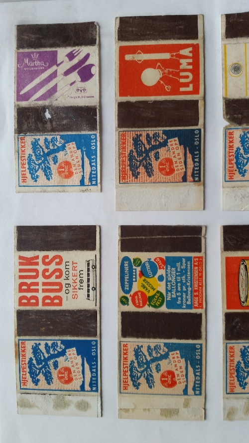 MATCHBOX LABELS, Norway selection, skillets (boxes), post-WWII, complete & part sets, inc. many