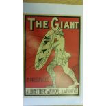 MATCHBOX LABELS, Belgian carton labels, The Giant, Made in Belgium, hinge-mounted with stamp