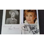 ENTERTAINMENT, signed white cards, pieces etc., actresses inc. Mary Martin, Claire Trevor, Honor