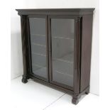 Mahogany 2 door bookcase with columns