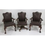 3 piece suite of leather chairs