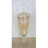 Venetian etched glass covered comote