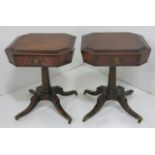 Pair ca. vintage 1930 mahogany lamp tables