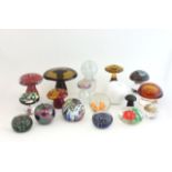 Lot of Art Glass Paperweights 18 pieces total. Various sizes and shapes.