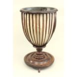 Wood Footed Champagne Bucket with Metal Insert Approx. 19 1/2" H x 12" D. From a NYC collector's  40