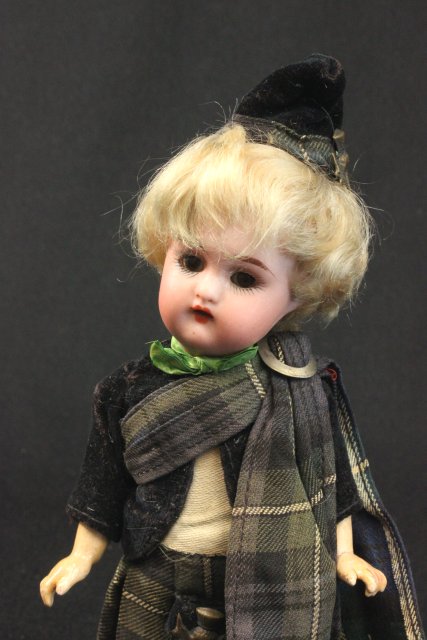 German Bisque Head Doll & 2 Smaller Dolls Stamped "JKC". Largest approx. 12" H. From a NYC - Image 6 of 8